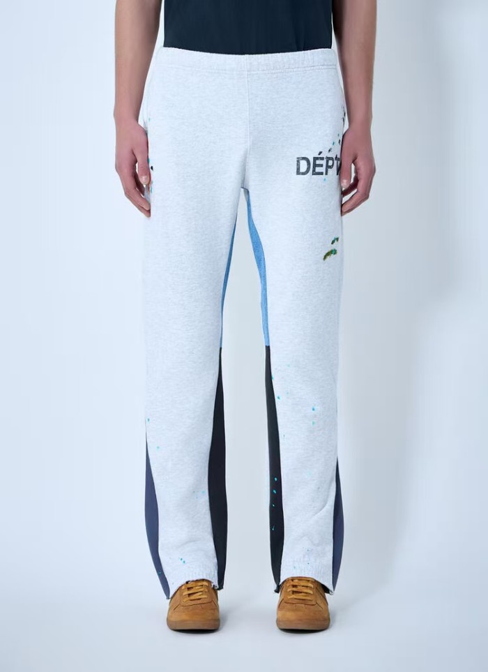 [Big & Tall for weights up to 260 lbs]1:1 quality version Bleached Gray Hand-Painted Splicing Casual Pants 28971601