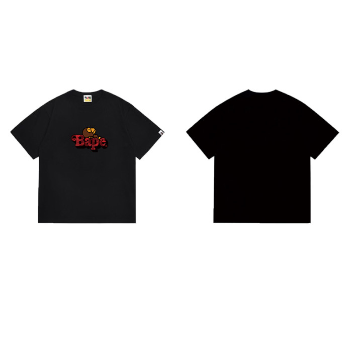 Cartoon Ape Red Camo  Bape  Font Print T-shirt 2 colors 29053445