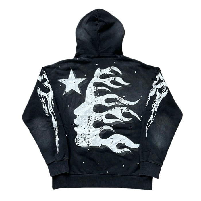 Full Star Creative Letter Logo Washed Version Hoodie & Pants Set 2 colors