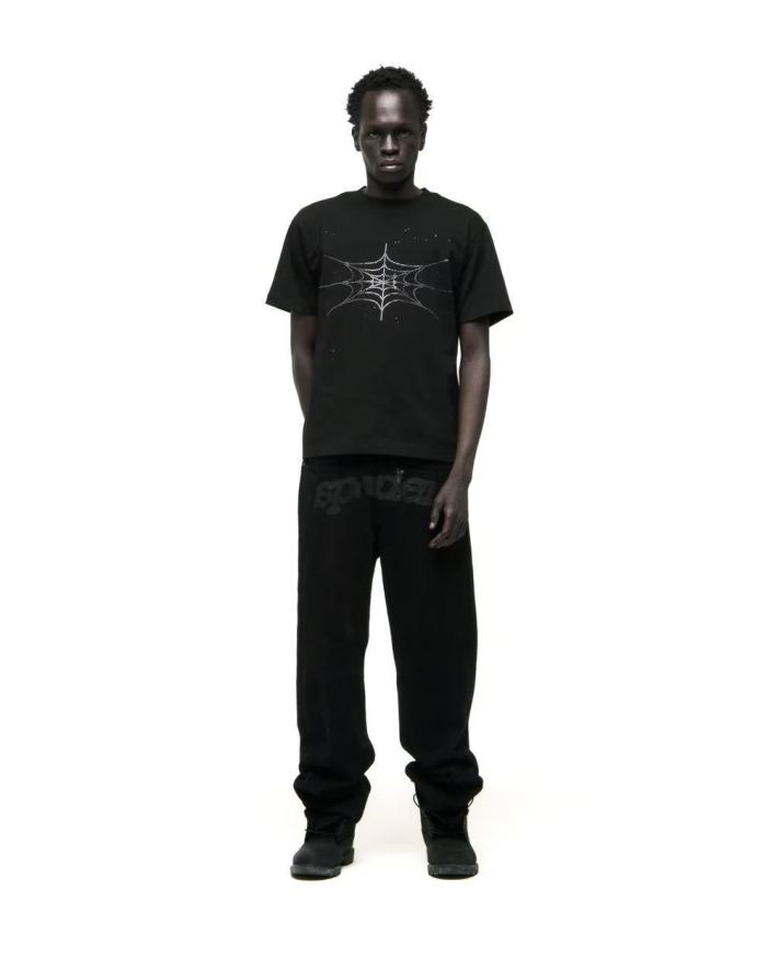 [Big & Tall for weights up to 220 lbs]1:1 quality version Cross Spider Web Rhinestone Tee 2 colors 29033212