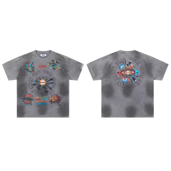 Hip-Hop Street Print Washed Tee 12 colors 28929517