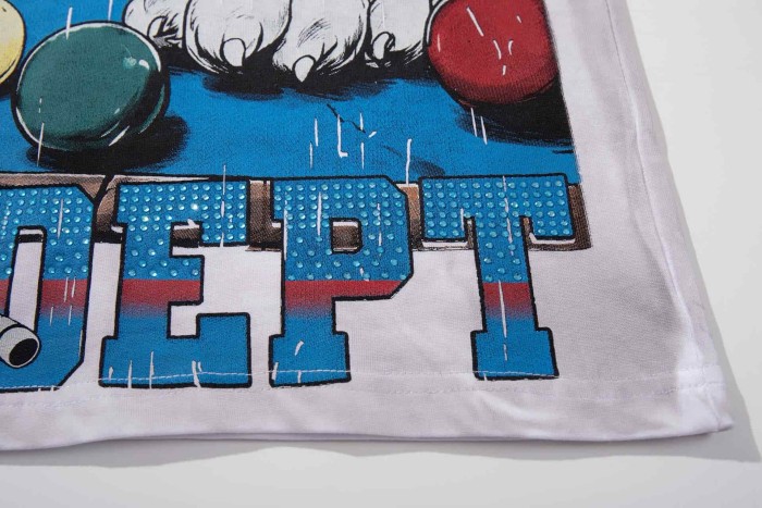 Billiards Aesthetic Bulldog Rhinestone Print Washed Tee 2 colors 29060725