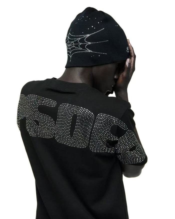 [Big & Tall for weights up to 220 lbs]1:1 quality version Cross Spider Web Rhinestone Tee 2 colors 29033212