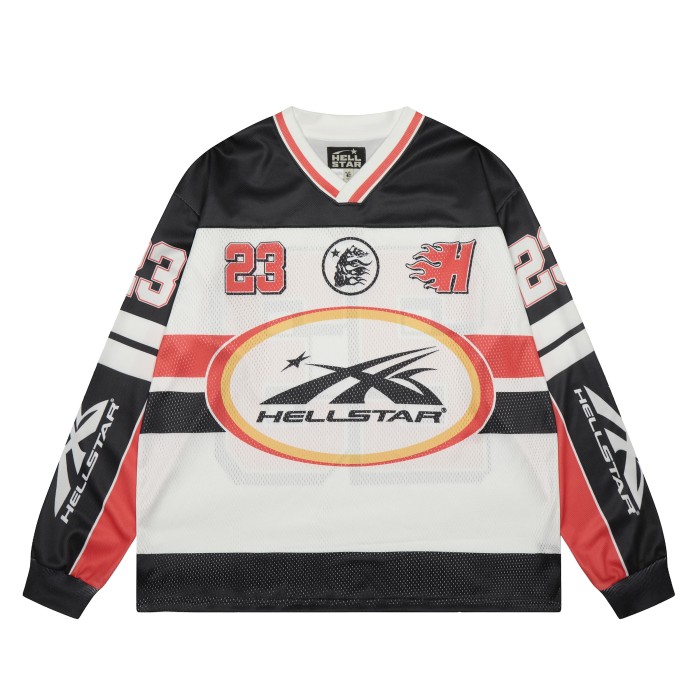 Color-blocking logo printed mesh Long Sleeve T-Shirt 28474851