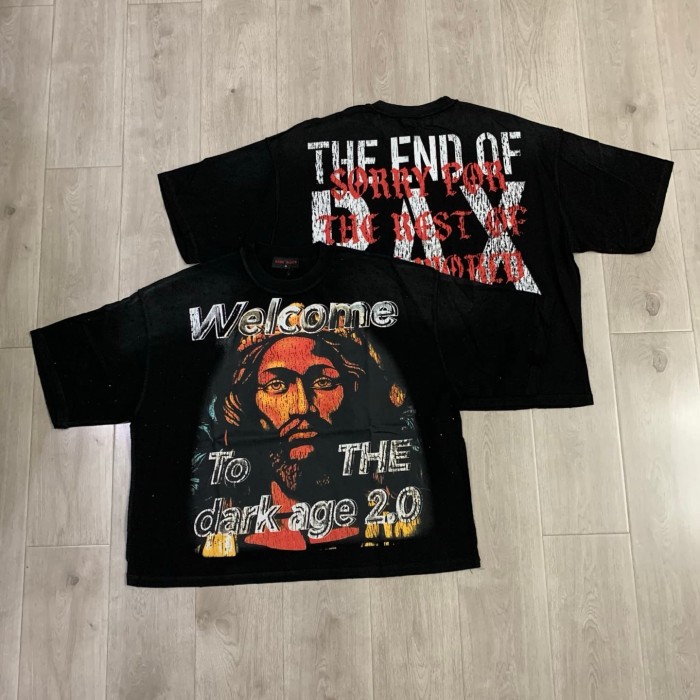 Dark Ages 2.0 Figure Rhinestone Print Washed Tee 29069409
