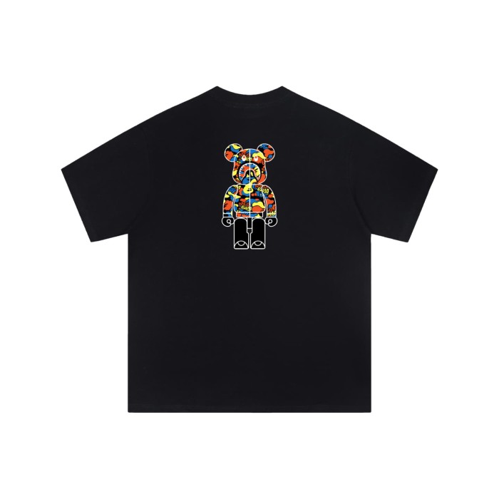 Colorful zipper bear print short-sleeve T-shirt 2 colors 29052714