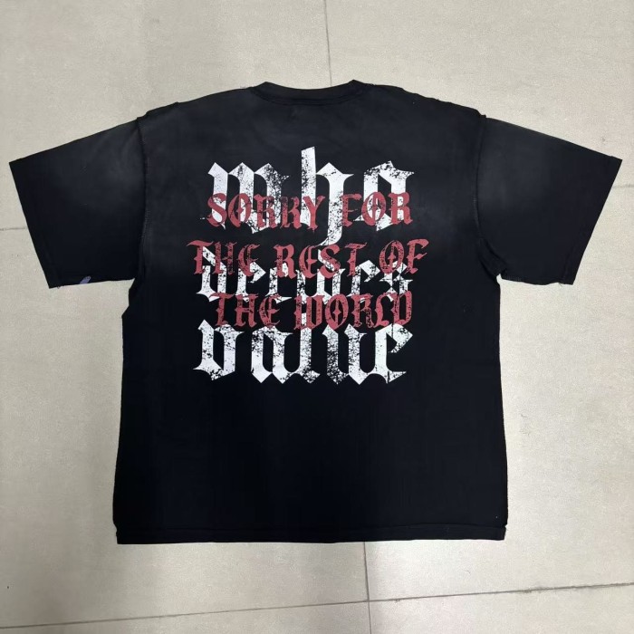 Dark Religious Angel Rhinestone Print Washed Tee 20 colors 29069152