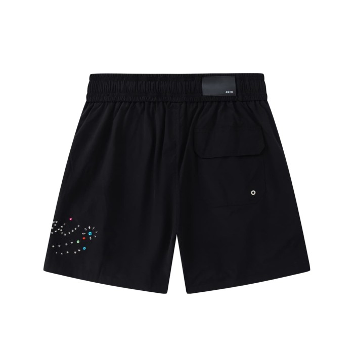 Rhinestone Logo With Colorful Tiny Diamonds Woven Shorts 29052429