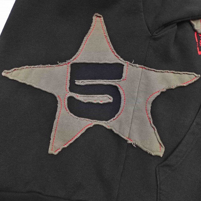 [Big & Tall for weights up to 220 lbs]1:1 quality version Grey Star Applique Zipper Hoodie & Pants Set 28893162