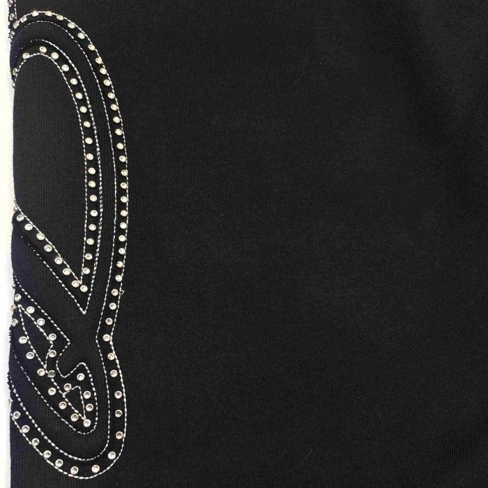 [Big & Tall for weights up to 220 lbs]1:1 quality version 3D Letter Rhinestone Zipper Hoodie & Pants Set 29033219