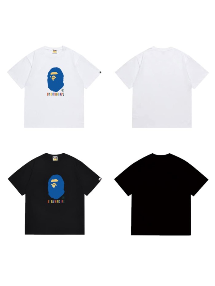 Colorful letter blue ape print T-shirt 2 colors 29062698