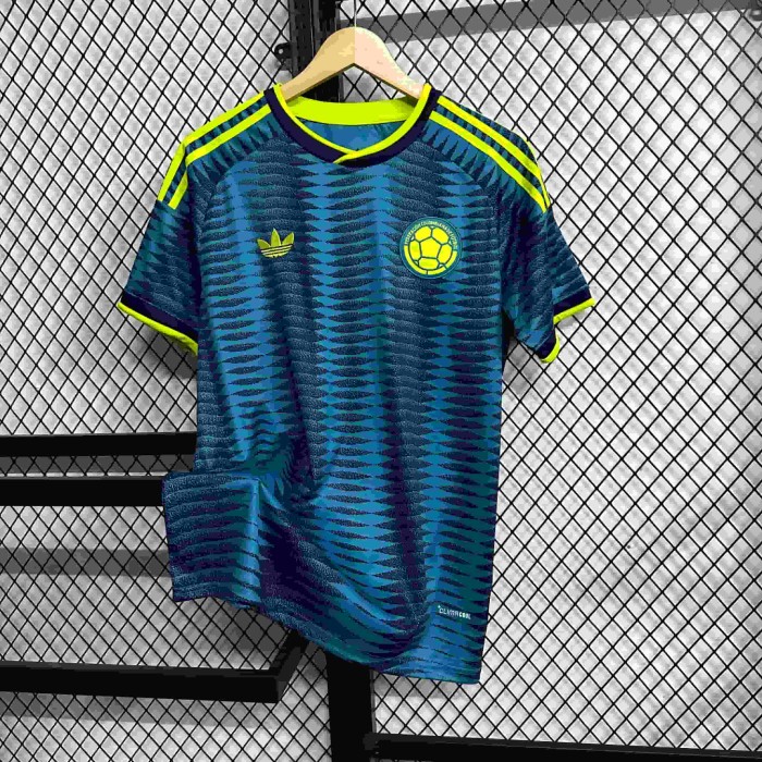 2026/2027 Colombia Fluorescent Green Wave Pattern Away Replica Jersey 29082267