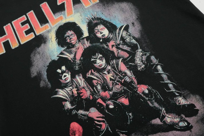 KISS Rock Band Print Washed Tee 29090163