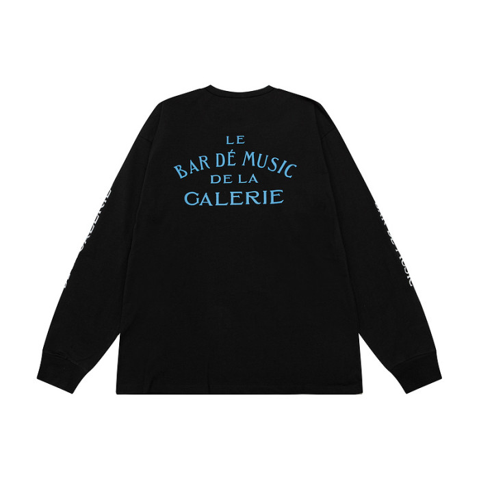 Pocket Blue French Letter Long Sleeve T-Shirt 2 colors