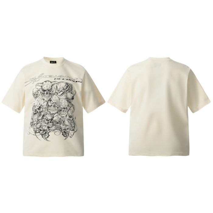 Group Skull Line Art Print Washed Tee 29090184