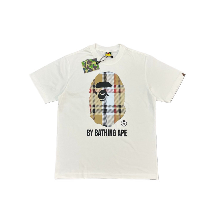 1:1 quality version Checkered Letter Print Tee 2 colors 28746619