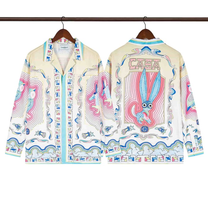 Oil Painting Texture Resort Style Printed Long Sleeve Shirt 41 colors 29105584