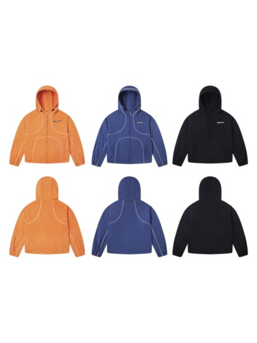 Lightweight Nylon Windbreaker with Reflective Piping & Elastic Cuffs Jacket 29077486