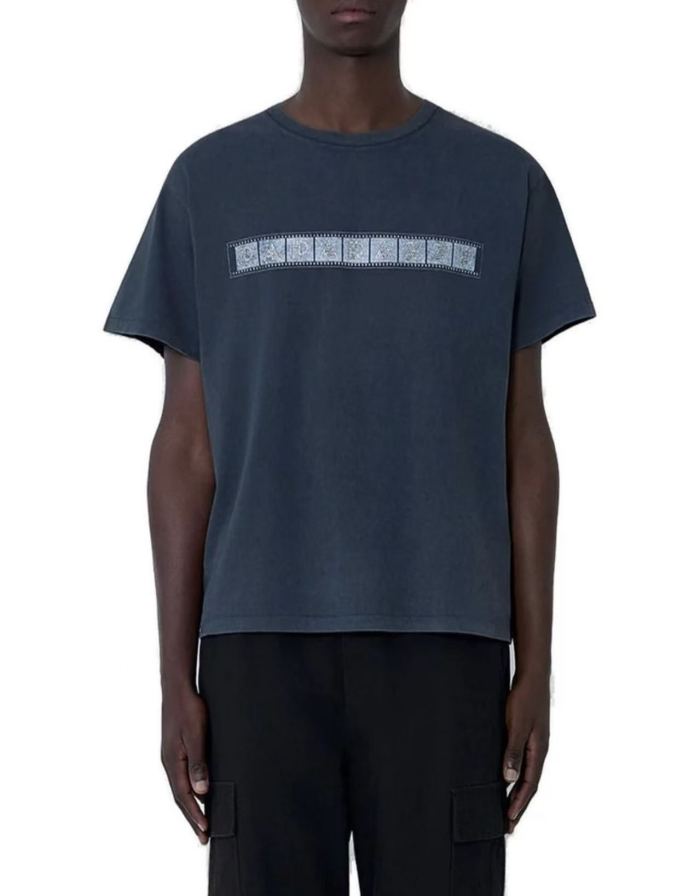 [Big & Tall for weights up to 260 lbs]1:1 quality version Film Drill Letter Print Washed Tee 28974022