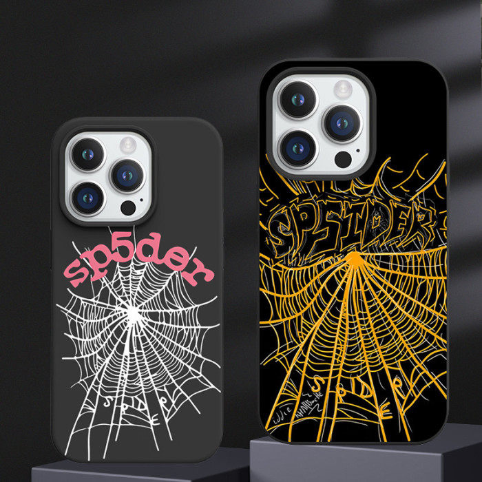 Spider Web Alphabet Large-Hole Frosted Phone Case 9 colors