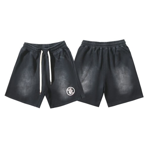 Minimalist Round Logo Print Washed Shorts 29035476