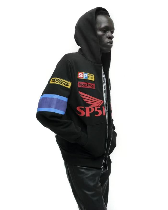 [Big & Tall for weights up to 220 lbs]1:1 quality version Embroidered Motorcycle Label Zipper Hoodie 28710764
