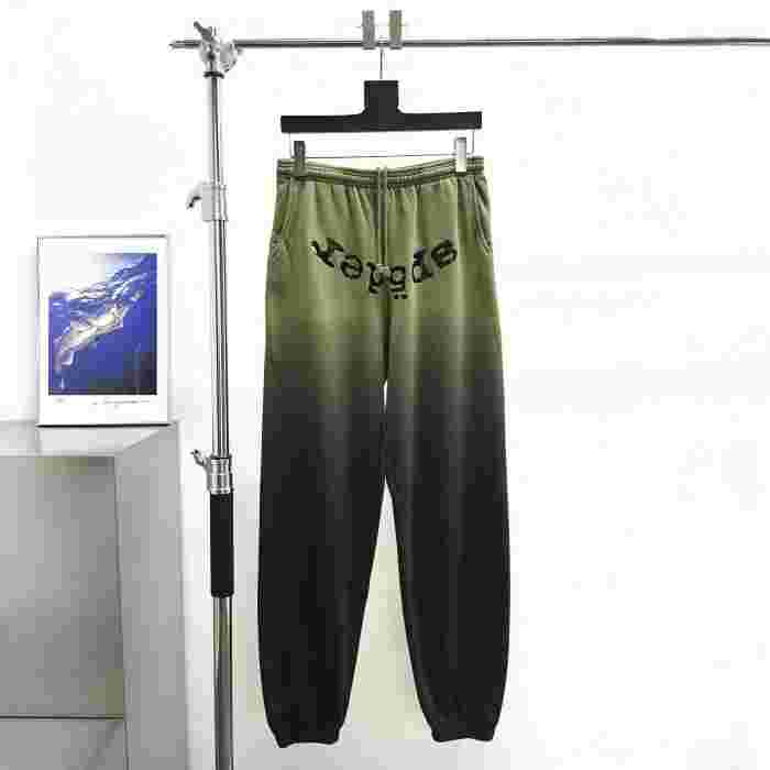 [Big & Tall for weights up to 220 lbs]1:1 quality version Black Green Dip Dye Print Hoodie & Pants Set 29033216