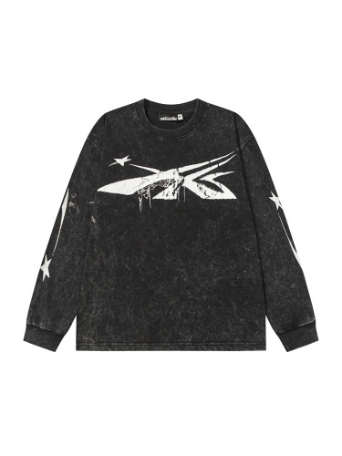 Spider Silk Logo Print Washed Version Long Sleeve T-Shirt 2 colors 28709938