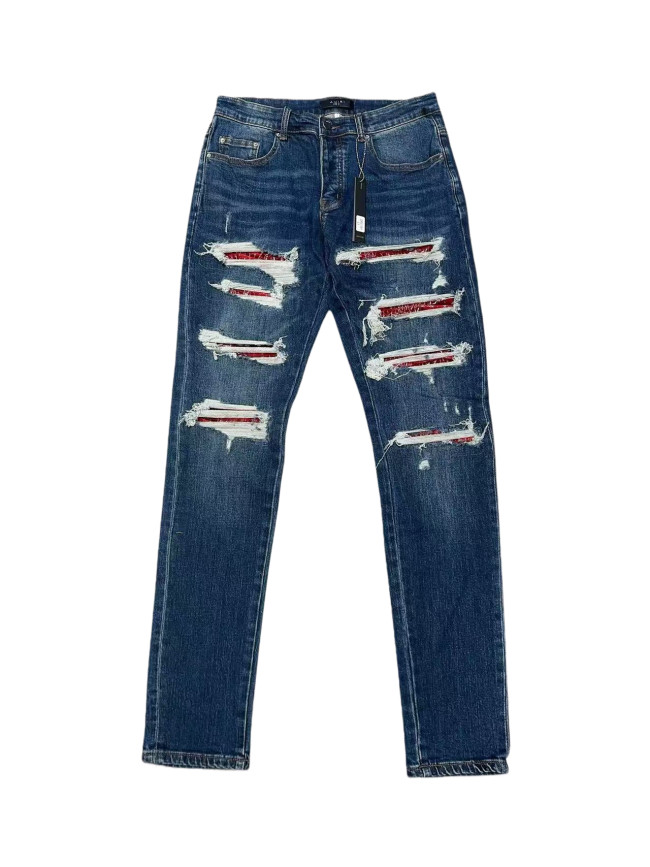 1:1 quality version Red Patchwork Jeans 28653945