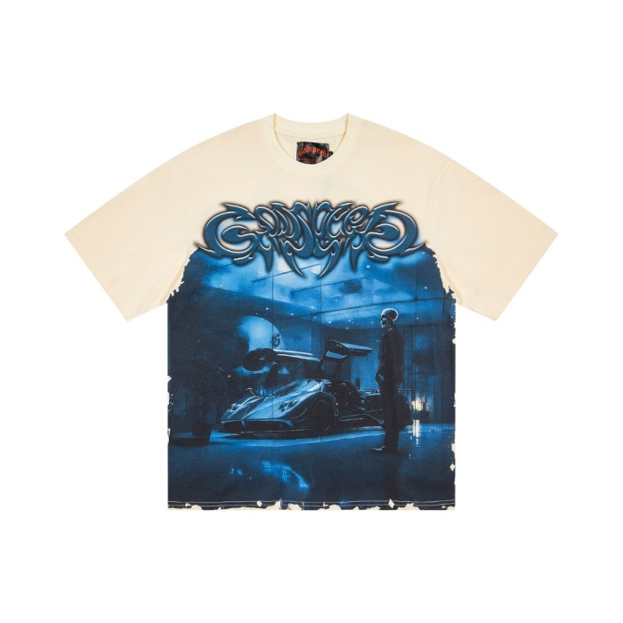 Blues Skeleton Pagani Sportscar Beige Short-sleeved T-shirt 2 colors 29051264