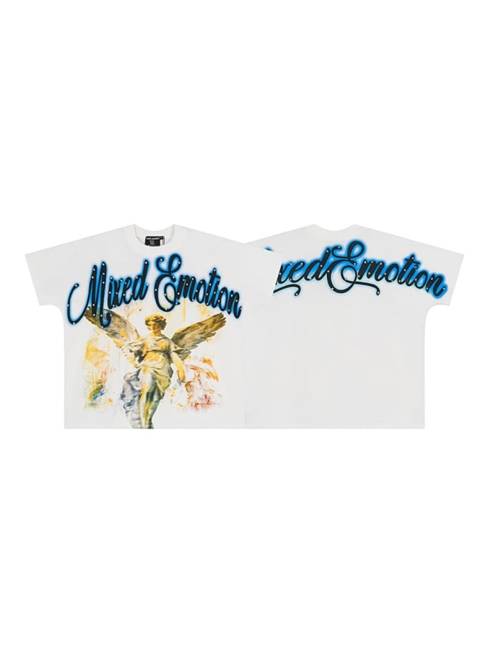 Goddess of Victory Oil Painting Rhinestone Print Tee 29105633
