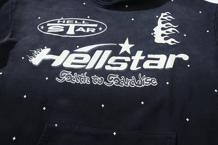 Full Star Creative Letter Logo Washed Version Hoodie & Pants Set 2 colors