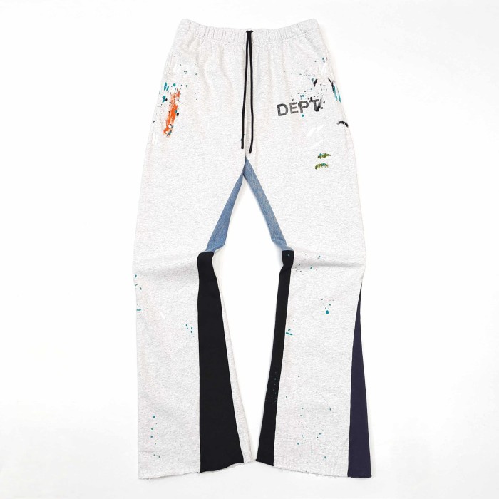 [Big & Tall for weights up to 260 lbs]1:1 quality version Bleached Gray Hand-Painted Splicing Casual Pants 28971601