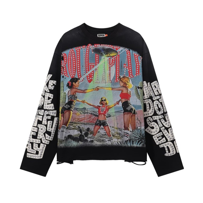 Triangular Summoning Circle Silver Hot Stamping Print Washed Version Long Sleeve T-Shirt 2 colors 28758382