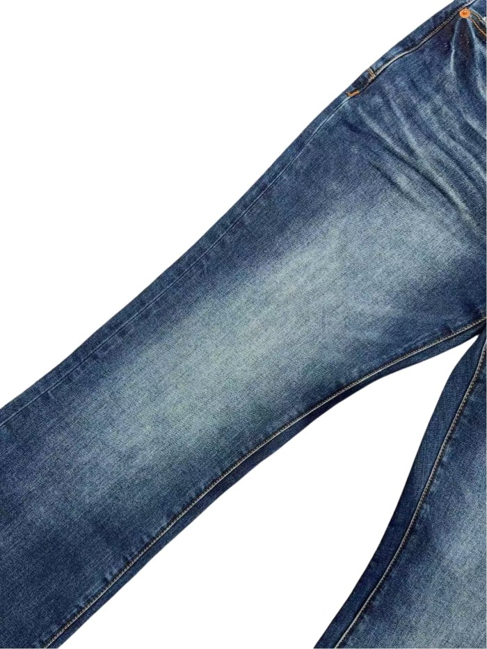 1:1 quality version Deep Blue Slightly Flared Jeans
