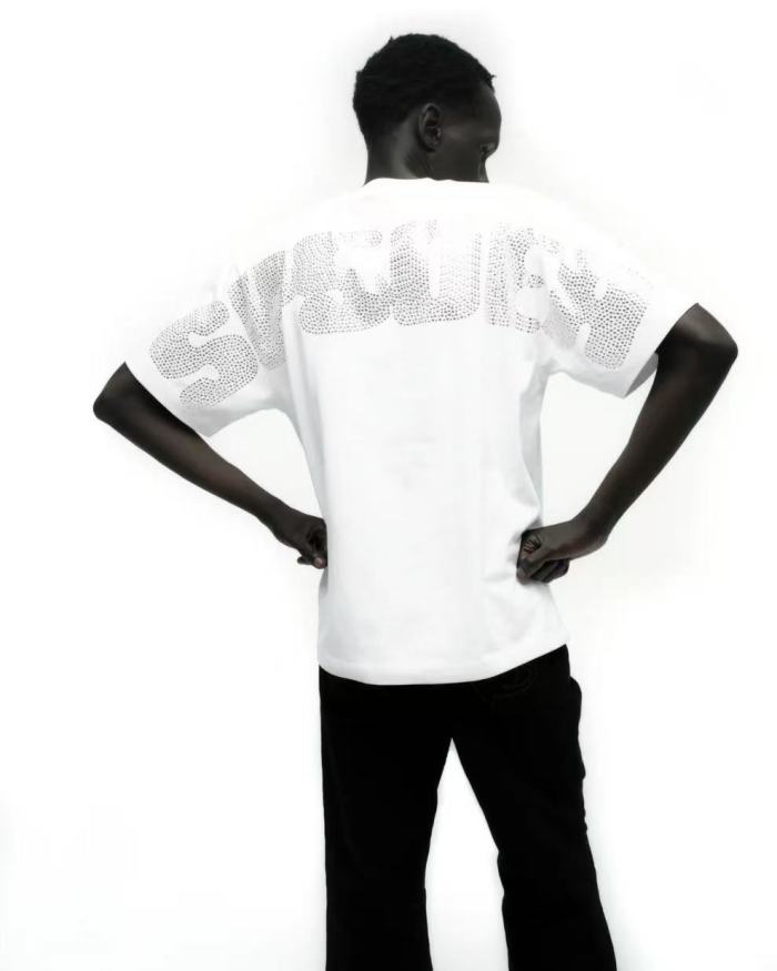 [Big & Tall for weights up to 220 lbs]1:1 quality version Cross Spider Web Rhinestone Tee 2 colors 29033212