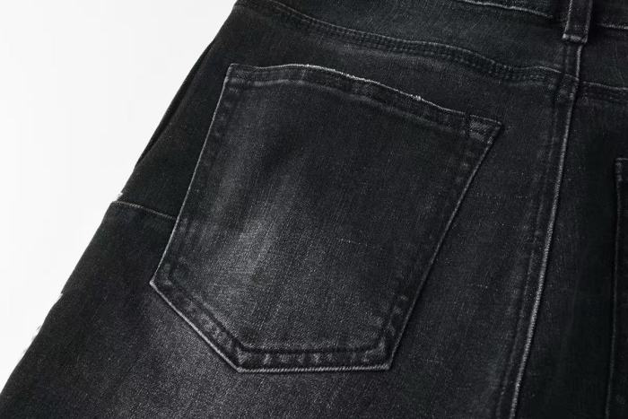 1:1 quality version Side Diamond Chain Rhinestone Jeans 29045806