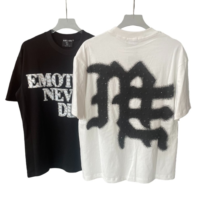 Diamond-Embellished Letter Print Tee 4 colors 28572159