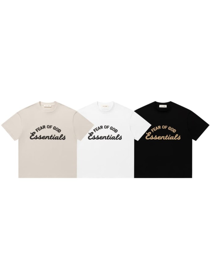 Cursive letter round neck drop shoulder laid-back casual three-color short sleeve 3 colors 29060615