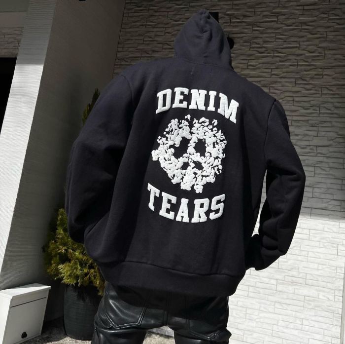 1:1 quality version Kapok Foam Letter Print Zipper Hoodie 2 colors