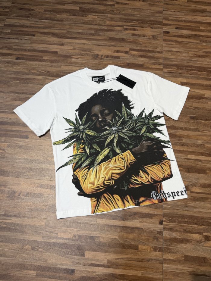 Reggae character G logo white short-sleeved T-shirt 29047421