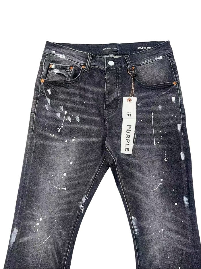 1:1 quality version Messy Splashing Ink Chalk Micro Flare Jeans 28642014