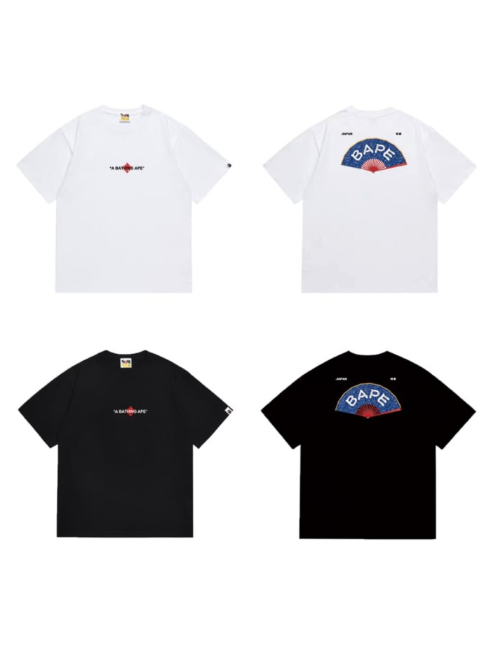 Bape opened fan with letter print T-shirt 2 colors 29062645