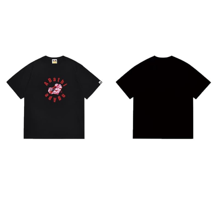 Arc-shaped letters surrounding a love heart camouflage print T-shirt 2 colors 29054209