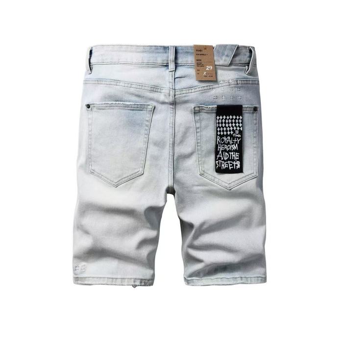 1:1 quality version One-sided Logo Print Tight Stitching Denim Shorts 29080453