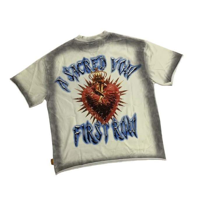 Rhinestone Letter Angel Print Washed Version Tee 28747700
