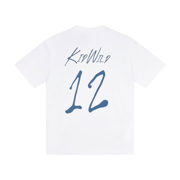 Minimalist Tee with Handwritten Script Text &  12  Number Print T-Shirt 2 colors 29077287