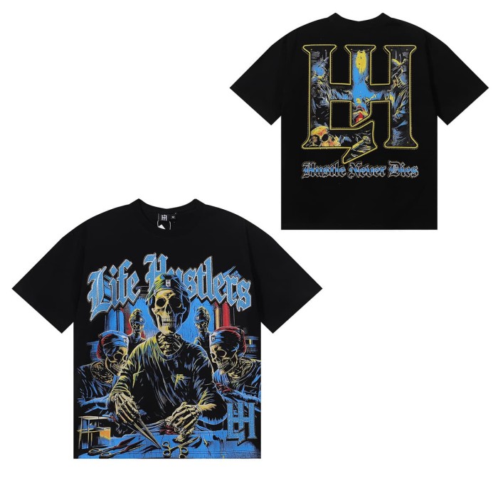 Skeletal Surgeon Rhinestone Print Tee 2 colors 28751252
