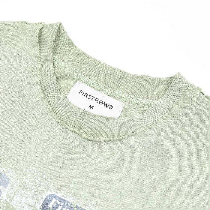 Heaven Open Print Rhinestone Letter  Washed Version Tee 28748376