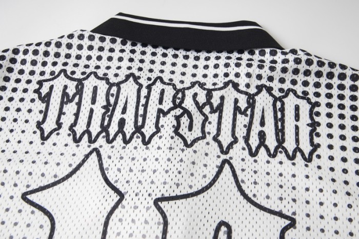 Oversized American Street Style Halftone Portrait Printed Polo Jersey T-Shirt 2 colors 29080780